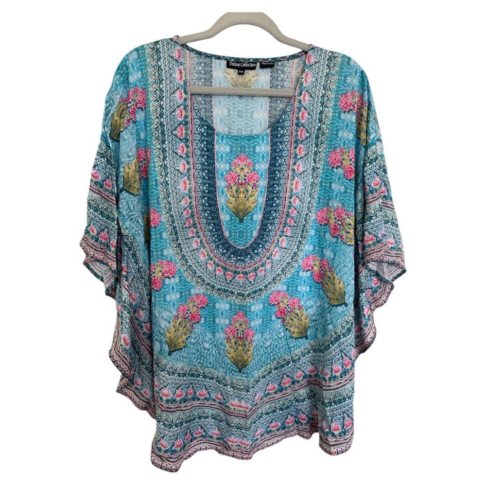 Tolani Blue and Pink women’s  bohemian caftan/Tunic 100% modal size MP